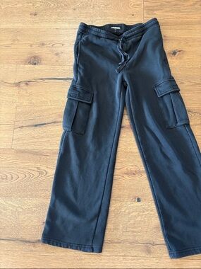 Black RSQ Kids Baggy Cargo Sweatpants